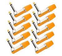 Ycauty Adattatore per microfono resistente alla corrosione, jack audio da 6,35 mm, per amplificatori, console di miscelazione, ABS, 10 pacchetti (arancione)