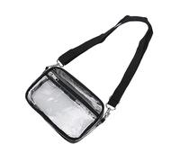 Ycauty Borsa a tracolla in PVC impermeabile trasparente per un uso versatile sul lavoro, in palestra, in spiaggia, ai concerti con cintura traspirante per il comfort (nero)