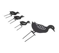 Ycauty Picchetti da giardino decorativi a forma di anatra in metallo, design cavo squisito per un bel giardino, set di 4 per la decorazione di patio o cortile
