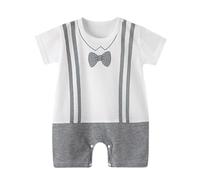 YCBMINGCAN Infant Crawling Clothes Summer New Korean Version Of The Male Baby Thin Female Short Sleeved Children's Hajacket Body Baby 80, grigio., 6-9 Monate