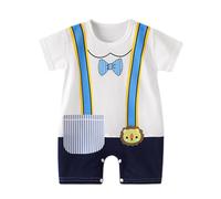 YCBMINGCAN Infant Crawling Clothes Summer New Korean Version Of The Male Baby Thin Female Short Sleeved Children's Hajacket Body Baby 80, Celeste., 0-3 Monate