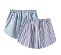YCBMINGCAN Maglietta Extender 2 pezzi, gonna per camicette, da donna, sottogonna bassa, con coulisse, gonna regolabile a strati con bottoni, lunghezza della camicia, grigio., XXL