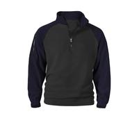 YCBMINGCAN Maglione da uomo in pile con colletto alto, maglione tattico da lavoro con chiusura lampo, a maniche lunghe in pile con tasca sulle maniche, Blu marino, 3XL