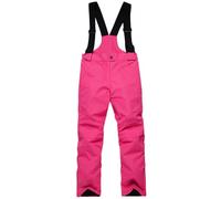 YCBMINGCAN Pantaloni da sci per bambini, da neve, per ragazze e ragazzi, caldi, impermeabili, con chiusura lampo, per snowboard, invernali, con spalline regolabili per sci, rosa intenso, 16-17 Jahre