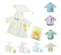YCBMINGCAN Poncho antipioggia per bambini, impermeabile e trasparente, impermeabile con cappuccio e spazio per la scuola, giacca impermeabile leggera per ragazzi e ragazze con dolce motivo anatra, #01