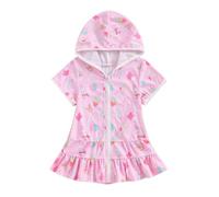 YCBMINGCAN Poncho da spiaggia per ragazze con cappuccio, modello accappatoio in microfibra, asciugamano poncho, costume da bagno per bambini, assorbente, ad asciugatura rapida, per piscina, spiaggia