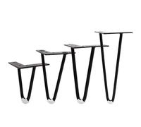 YCBTPS 4 Piedini Per Mobili In Metallo Gamba Da Tavolo A Forcina Con Viti, Gamba Supporto Per Mobili Ricambio Per Armadio, Tavolo, Divano, Mobile TV(Black,35cm/13.7in)