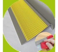 YCBTPS Profilo Angolare Antiscivolo in PVC, Autoadesivo Profilo per Bordi Scale, Strisce Antiscivolo per Gradini per Scale/Angoli Interni Ed Esterni(Yellow,10cm)