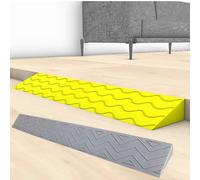 YCBTPS Rampa in Plastica da 1/4/6/10cm, Rampa Interni di Gradini, Rampa di Soglia Resistente, Rampa Leggere per Sedia Rotelle, Passeggino, Spazzatrice(Gray,100cm*22cm*10cm)