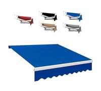 Ycbtps - Telone retrattile per tenda da patio, 3,5 x 2,5 m e 4 x 3 m, telo parasole arrotolabile per esterni, in tessuto (blu, 3 x 1,5 m) per terrazza e giardino