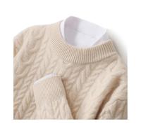 YCCHAH Maglioni Autunno E Inverno Maglione di Lana A Collo Semi-Alto Pullover Da Uomo Pullover Tinta Unita Twist Maglione Allentato Casual Addensato Cashmere Maglia Maglia Bottoming Camicia Maglioni