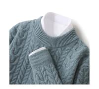 YCCHAH Maglioni Autunno E Inverno Maglione di Lana A Collo Semi-Alto Pullover Da Uomo Pullover Tinta Unita Twist Maglione Allentato Casual Addensato Cashmere Maglia Maglia Bottoming Camicia Maglioni