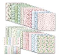 YCCOKJJ Set di 24 fogli di carta per scrapbooking, motivo floreale, 30,5 x 30,5 cm, carta decorativa boho su entrambi i lati, per scrapbooking, album fotografici, decorazione (A)