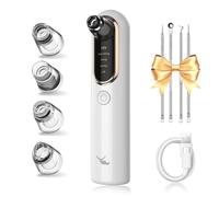 Yccu Aspiratore Punti Neri Professionale, Elettrico Comedone per Pulizia Viso e Rimozione Pori, Aspira Brufoli e Impurità con 4 Testine e 4 Modalità di Aspirazione, Blackhead Remover Vacuum