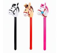 YceLon Cavallo gonfiabile, 3 pezzi | 3 cavalli gonfiabili Hobby Horses, in PVC, 95 cm, per feste a tema e decorazione