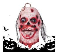 ycezw Accessorio per il viso tagliato, per il viso di Halloween, decorazione in lattice, viso sanguinante con parrucca, per feste, accessorio per il viso del tagliato,