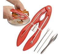 ycezw Biscotti e trita a aragosta, cracker e strumenti di granchio | Set di strumenti per la raccolta di granchi in acciaio inossidabile 4 pezzi per granchio - Strumenti ergonomici antiscivolo per
