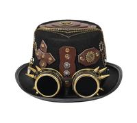 ycezw Cappello cosplay gotico - Cappello top per cosplay gotico vintage con occhiali, cappello punk retrò | per costumi di Halloween, copricapo da uomo con occhiali gotici, costume Steampunk