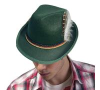 ycezw Cappello tedesco - Cappello Jazz non tessuto, accessorio per costume da Oktoberfest, copricapo da festa per adulti, teatro, ruolo play, festival, Halloween e balli di maschera