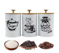 ycezw Cassetta Del Caffè, Contenitore Di Caffè Ermetico - Sigillatura Della Pentola Per Il Caffè | Contenitori Di Cibo Con Coperchio Ermetico, 3 Barattoli Di Caffè Ermetico Per Caffè Macinato, Tè