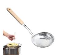 ycezw Cucchiaio per grasso di schiumatura per colino alimentare in rete, cucchiaio per skimmer in acciaio inossidabile - Scubetta per fonduta con rete a drenaggio rapido,Colino per olio da frittura