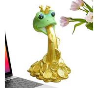 ycezw Decorazione di una statua di rana, statua da ufficio di rana, statuette di rana in resina | Sptting Gold Cose Garden Figurine Ornals per terre in miniatura per la guarnizione dell'acqua