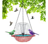 ycezw Fontana ad acqua per uccelli a energia solare, mangiatoia per uccelli da appendere, decorazione da giardino per fauna selvatica, paesaggio, cortile, amanti della natura, portico, cortile