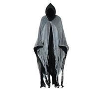 ycezw Mantello Di Halloween Spaventoso - Mantello Unisex Con Cappuccio, Design A Rete Bianca | Indumento Leggero Per Travestimenti Con Silhouette, Accessorio Per Feste In Maschera Per Eventi A Tema,