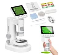 ycezw Microscopio per bambini,Microscopio per bambini | Microscopi digitali tascabili con ingrandimento fino a 1000x | Set microscopio con schermo pieghevole da 3,5 pollici con scheda di