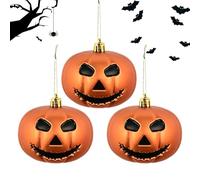 ycezw Ornamenti di Halloween per piccolo albero, ornamenti di zucca dell'albero di Halloween - 3 pezzi ornamenti di palla di zucca fantasma sorriso, ciondoli retrò, decorazioni per albero di Halloween