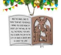 ycezw Ornamenti natalizi del presepe,Ornamenti natalizii,Ornamento religioso di Natale - Ornamenti di decorazione della storia della natività, Decorazioni da appendere cristiane per albero di Natale
