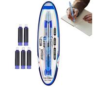 ycezw Penna stilografica sostituibile, strumento di scrittura morbido, penna stilografica retrattile, anti-perdite, 0,38 mm, con 5 ricariche di inchiostro per taccuino, arte, disegno, scuola e presa