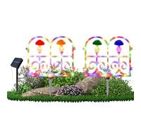 ycezw Recinzione illuminata dal sole, recinzione natalizia illuminata | 2 luci paesaggistiche da giardino a energia solare, barriera per animali da giardino resistente alle intemperie per matrimoni