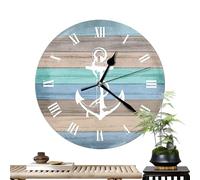 ycezw Sea Wall Clock, Battery Operated Surfboard, Display Clocks Inspired, Design Non Ticking, Vintage Rustic Coastal | Sea View Blue | Clocks for Bedroom Calm Atmosphere Paradise Beach Themed