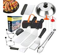 ycezw Set barbecue | Set di strumenti per barbecue da esterno - Set da 14 pezzi in acciaio inossidabile portatile e durevole per cucinare con spiedini di verdure per il campeggio giardino