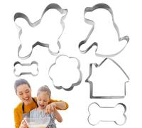 ycezw Stampi per biscotti in acciaio inox 6X stampo per biscotti tagliacavi a forma di cane forniture da cucina stampo per biscotti gelatine, caramelle