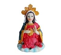 ycezw Statua di Madre Maria, Statuina della Vergine Maria - Piccola Scultura Religiosa,6,3 Pollici Decorazione Della Casa Scultura, Statuina Decorativa in Resina per la Decorazione