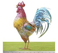 ycezw Statues COQ Da Giardino, Statue Di COQ In Mettal | Statues Estérieures De Sculpture De Poulet De Jardin,Animal Debout Di 30 Cm, Ornement De Pelouse, Panneau De Portico Pour Arrière-Cour, Cortile