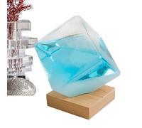 ycezw Storm Glass Time Predictor - Predittore del tempo a forma di cubo grande | Barometro liquido pratico, barometro meteorologico squisito per scrivania, regalo di compleanno, Natale