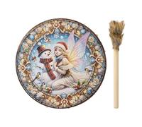 ycezw Tamburo a mano sciamanico,Tamburo sciamanico | Tamburi sciamano in legno natalizio da 10 pollici con bacchetta,Strumento di guarigione sonora per musica spirituale, decorazione domestica,