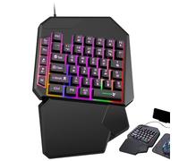 ycezw Tastiera da gioco portatile, tastiera da gioco a 1 mano, piccola tastiera programmabile per mancini, tastiera da gioco professionale, per mancini, ergonomica, plugplay per telefoni cellulari
