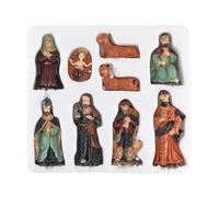 ycezw Tavolo per presepe di Natale, Statuette della natività per Natale in Interni - 9X Figure religiose Decorazione per Interni, Statuetta della natività in Resina Dipinta a Mano, Resistente