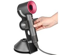 YCHF Supersonic - Supporto per asciugacapelli Dyson, supporto per asciugacapelli per Dyson Supersonic, supporto in lega di alluminio, organizer da bagno, dimensioni: 27,5 cm x 14 cm x 16,4 cm (nero)