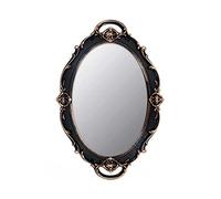 YCHMIR Piccolo specchio da parete vintage, 37 x 25,4 cm, ovale, marrone