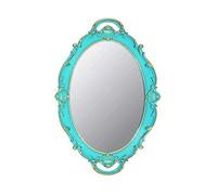 YCHMIR Specchio da parete ovale, 36,4 x 25,4 cm, stile vintage, colore: blu