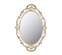 YCHMIR Specchio da parete ovale piccolo, stile vintage, bianco, 37 x 25,4 cm