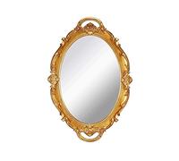 YCHMIR Specchio da parete vintage, piccolo, da appendere, 36,8 x 25,4 cm, ovale, oro