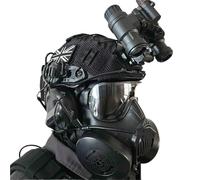 YChoolco Set casco da softair con cuffie tattiche, maschere integrali tattiche con ventilazione, modello L4G24 e visore notturno per tiro all'aperto(Black)