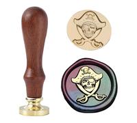 Ychostamp - Timbro di cera con sigillo di Halloween, teschio con un occhio solo, sigillo con stemma del capitano con lama incrociata, serie Darkness, per buste spettrali, inviti a feste