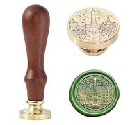 Ychostamp Timbro per ceralacca, motivo: Parigi, Torre Eiffel e città, design monumento francese con testo ad arco di Parigi, ricordo della città, per diari e lettere